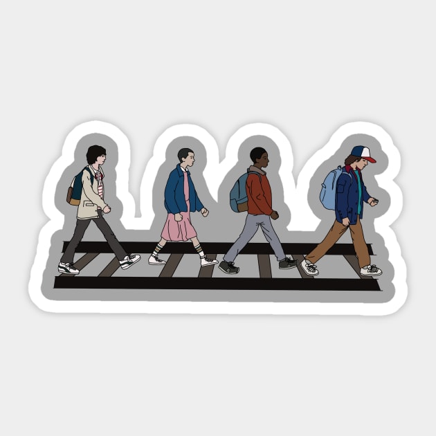 Stranger Abbey Road Sticker by Smidge_Crab